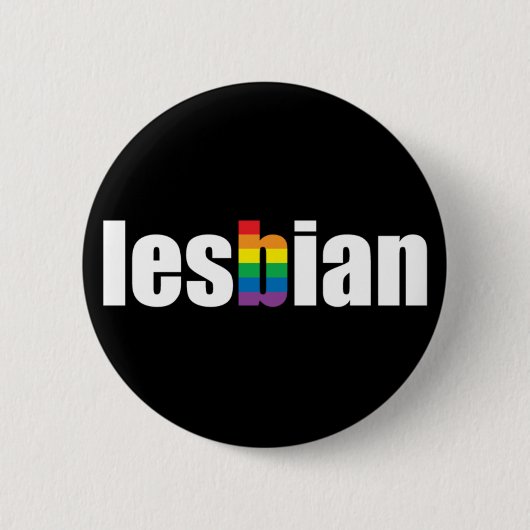 Lesbian Pride Black Button (Voorkant)