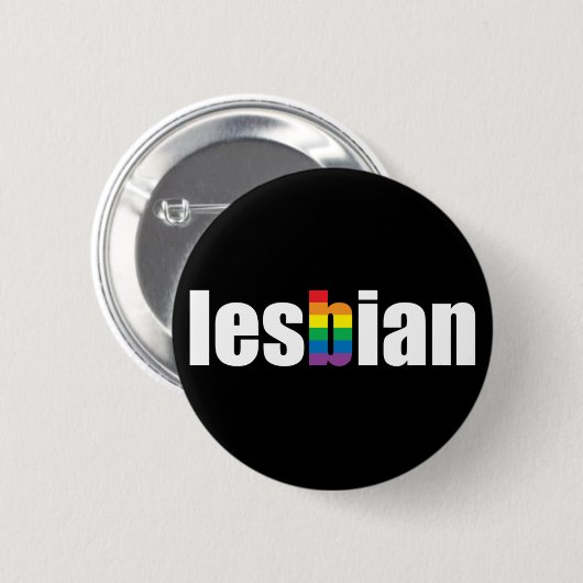 Lesbian Pride Black Button (Voorkant /achterkant)