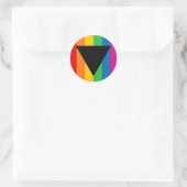 Lesbian Pride Black Triangle Ronde Sticker (Tas)
