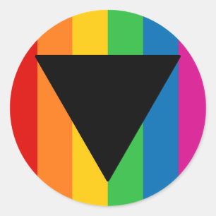 Lesbian Pride Black Triangle Ronde Sticker