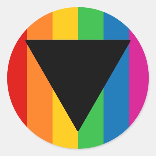 Lesbian Pride Black Triangle Ronde Sticker (Voorkant)