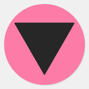 Lesbian Pride Black Triangle Ronde Sticker