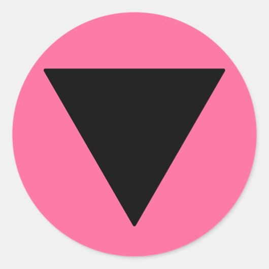 Lesbian Pride Black Triangle Ronde Sticker (Voorkant)