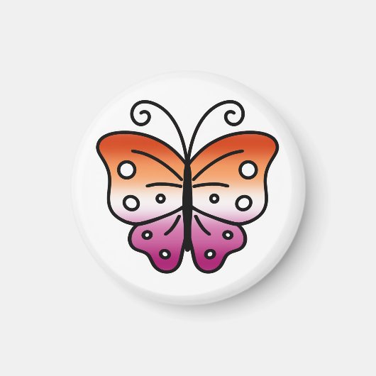 Lesbian Pride Butterfly Magnet (Voorkant)