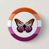 Lesbian Pride Butterfly Pin Ronde Button 5,7 Cm (Voorkant)