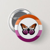 Lesbian Pride Butterfly Pin Ronde Button 5,7 Cm (Voorkant /achterkant)