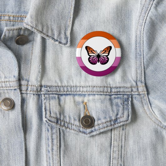 Lesbian Pride Butterfly Pin Ronde Button 5,7 Cm (In situ)