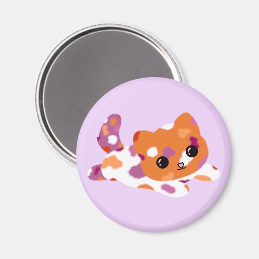 Lesbian Pride Cat Magnet (Voorkant / Achterkant)