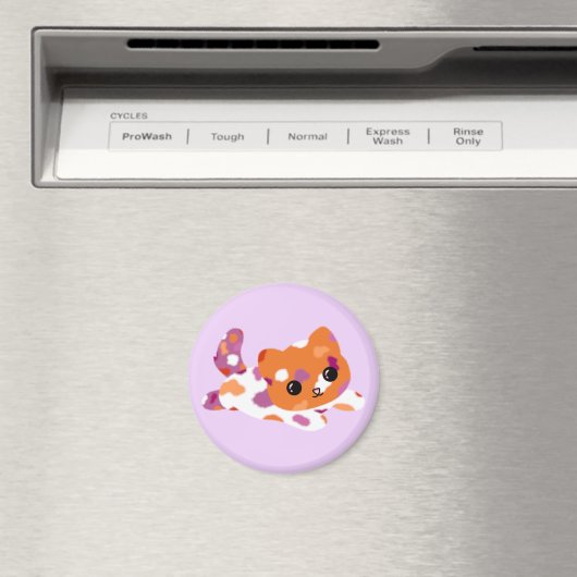 Lesbian Pride Cat Magnet (Insitu (Vaatwasser))