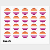 Lesbian Pride Circle Sticker (Oranje/Roze) (Vel)
