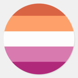 Lesbian Pride Circle Sticker (Oranje/Roze)