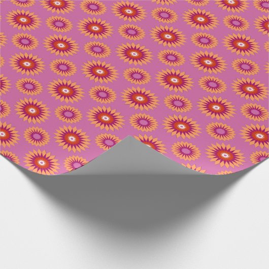 Lesbian pride colors / pink flower cadeaupapier (Hoek)