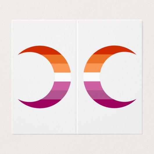 Lesbian Pride Crescent Moons Greeting Card Visitekaartje (Buitenkant ongevouwen)