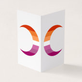 Lesbian Pride Crescent Moons Greeting Card Visitekaartje (Buitenkant)