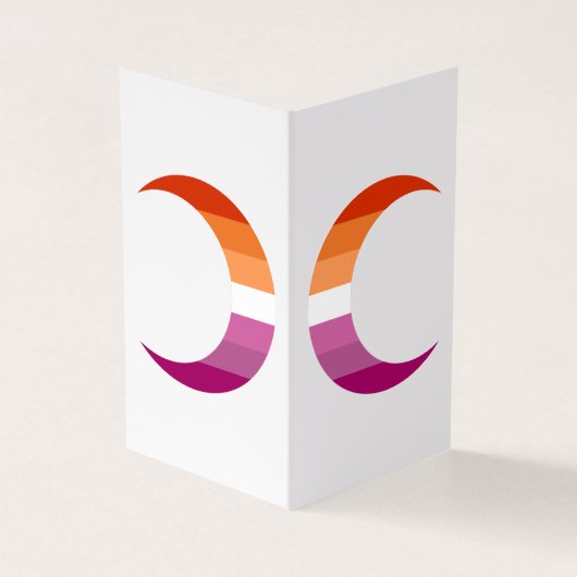 Lesbian Pride Crescent Moons Greeting Card Visitekaartje (Buitenkant)