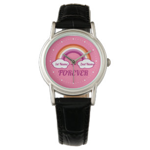Lesbian pride Design/a koppel gift Horloge