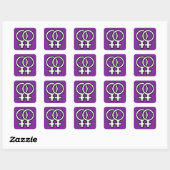 Lesbian Pride Double Venus Symbol Sticker (Vel)