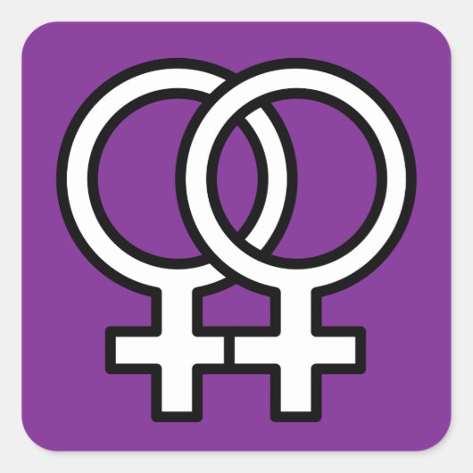 Lesbian Pride Double Venus Symbol Sticker (Voorkant)