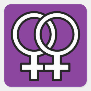 Lesbian Pride Double Venus Symbol Sticker