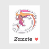 Lesbian Pride Dragon Sticker (Vel)