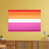 Lesbian Pride Flag Canvas Afdruk (Insitu (Woonkamer))