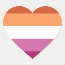 Lesbian Pride Flag Colors Heart Sticker