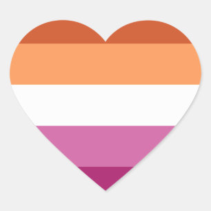 Lesbian Pride Flag Colors Heart Sticker