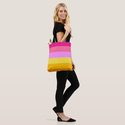 Lesbian Pride Flag (Dawn) Tote Bag (Op model)