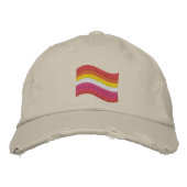 Lesbian Pride Flag Embroiged Baseball Pet (Voorkant)
