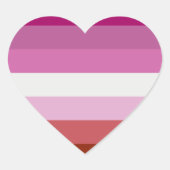Lesbian Pride Flag Hart Sticker (Voorkant)