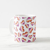 Lesbian Pride Flag Hearts Coffee Mok (Voorkant links)