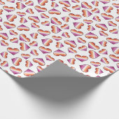 Lesbian Pride Flag Hearts Wrapping Paper Cadeaupapier (Hoek)