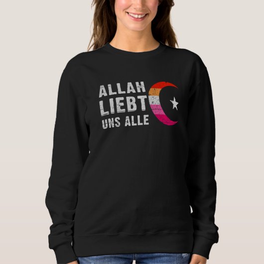 Lesbian Pride Flag Hilal crescent moon Islam  1 Trui (Voorkant)