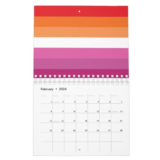 Lesbian Pride Flag Kalender (Feb 2026)