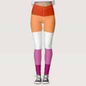 Lesbian Pride Flag Leggings (Voorkant)