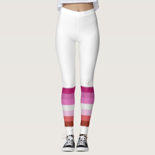 Lesbian Pride Flag Leggings (Voorkant)