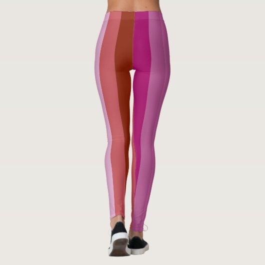 Lesbian Pride Flag LGBT Vertical Stripe Leggings (Achterkant)