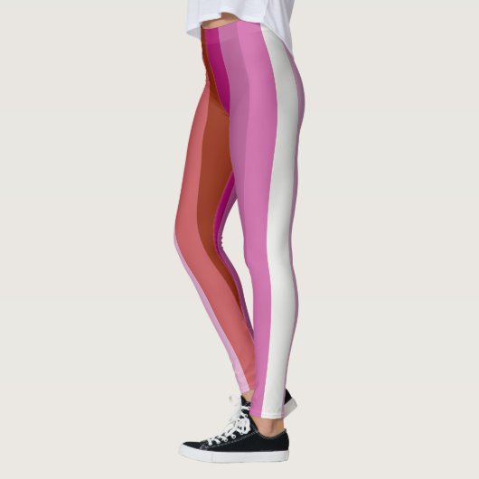 Lesbian Pride Flag LGBT Vertical Stripe Leggings (Links)