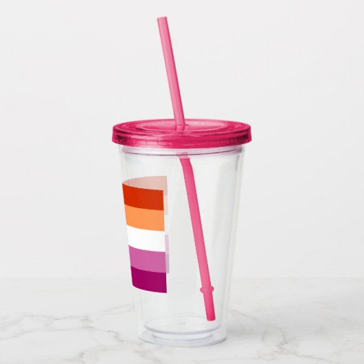 Lesbian Pride Flag LGBTQ Acryl Drinkbeker (Links)
