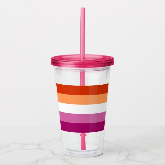 Lesbian Pride Flag LGBTQ Acryl Drinkbeker (Voorkant)