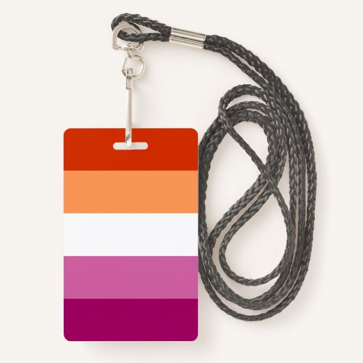 Lesbian Pride Flag LGBTQ Badge (Voorkant met draagriem)