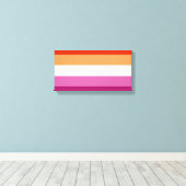 Lesbian Pride Flag LGBTQ Canvas Afdruk (Insitu (Houten vloer))