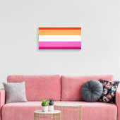 Lesbian Pride Flag LGBTQ Canvas Afdruk (Insitu (Woonkamer))