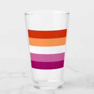Lesbian Pride Flag LGBTQ Glas