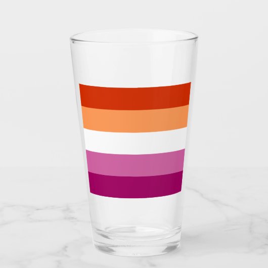 Lesbian Pride Flag LGBTQ Glas (Voorkant)