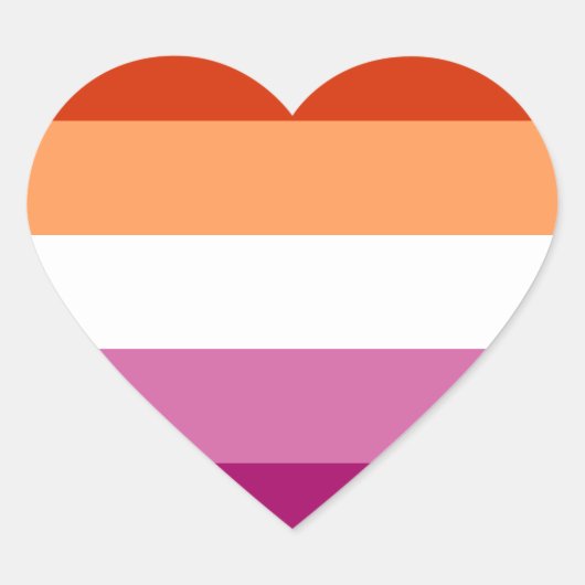 Lesbian Pride Flag LGBTQ Hart Sticker (Voorkant)