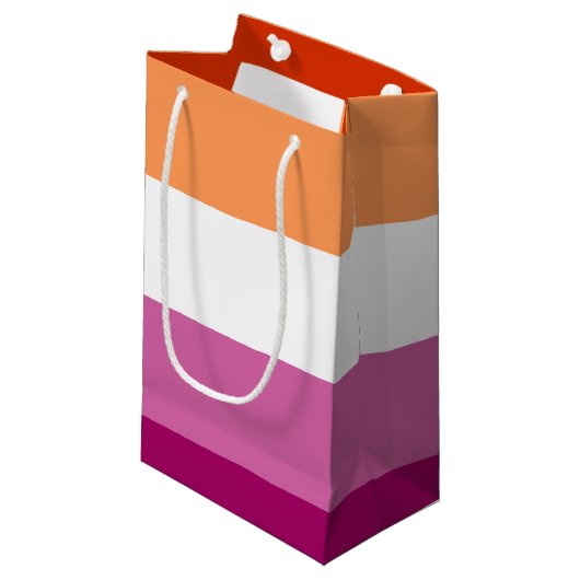 Lesbian Pride Flag LGBTQ Klein Cadeauzakje (Voorkant Gekanteld)