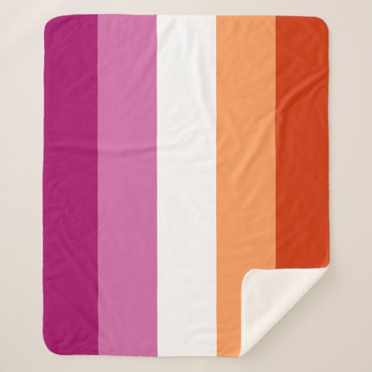 Lesbian Pride Flag LGBTQ Sherpa Deken (Voorkant)