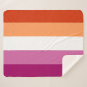 Lesbian Pride Flag LGBTQ Sherpa Deken (Voorkant (horizontaal))