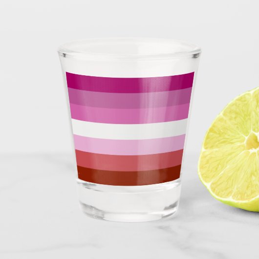 Lesbian Pride Flag LGBTQ Shot Glas (Voorkant)
